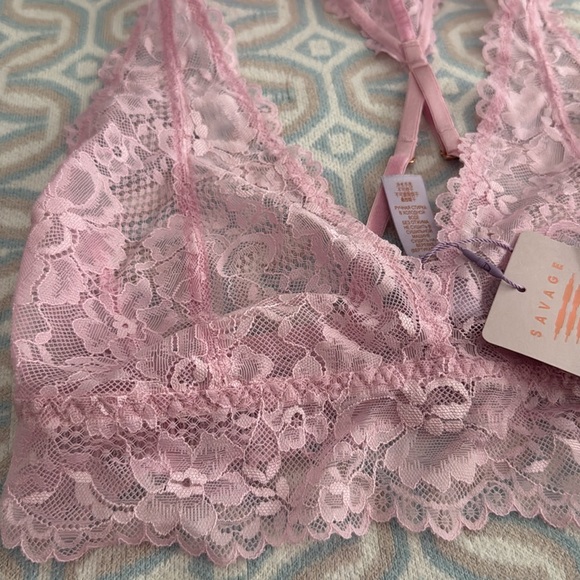SAVAGE X FENTY • Racerback Lace Bralette in Unicorn Pink - Picture 6 of 10